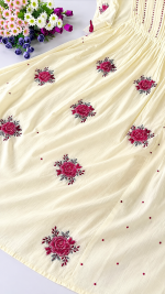 Elegant Ivory Rose Embroidered 3-Piece - Image 2